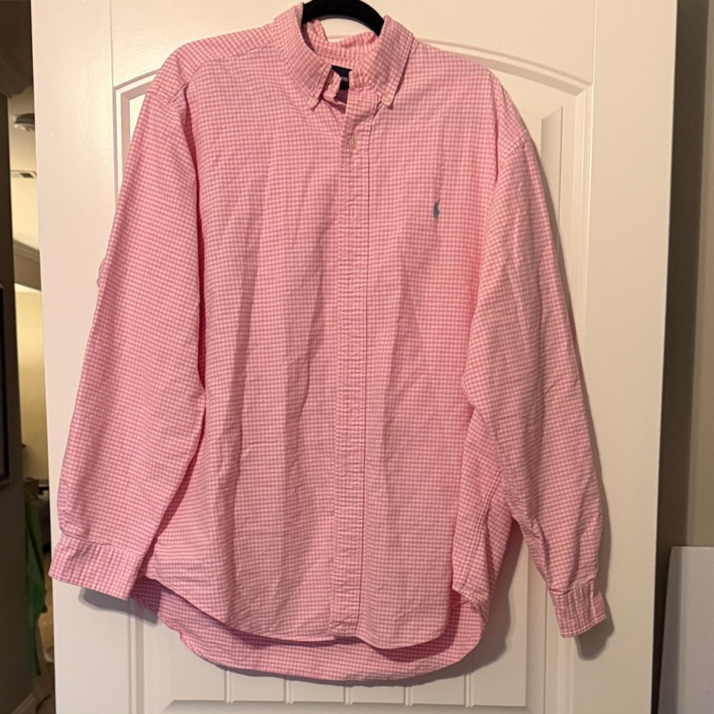 Ralph Lauren Pink Gingham Button Down Shirt